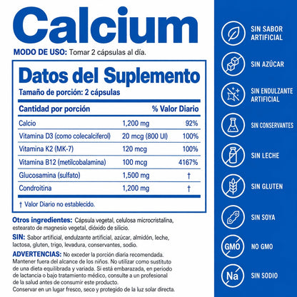 CALCIUM | D3, K2 y B12