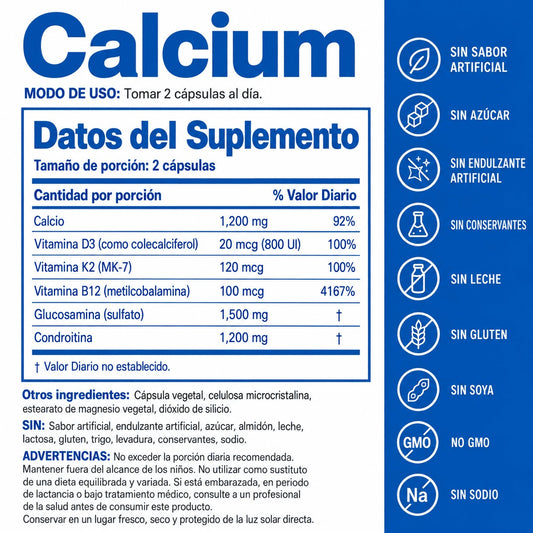 CALCIUM | D3, K2 y B12